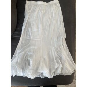 Y2K Midi White Ruffle Skirt